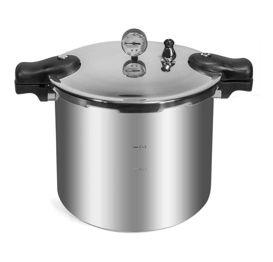22-Quart Pressure Canner Pressure Cooker Pressure Gauge with Rack Induction Compatible, Steam Canner Polished 22 QT