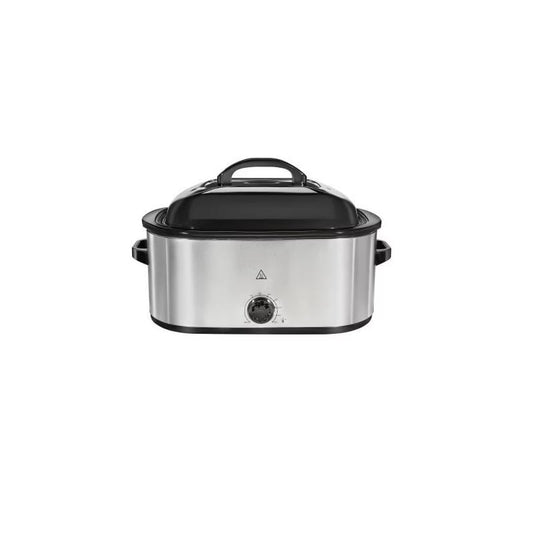 22qt 32215G: Slow Cooker & Turkey Roaster, 1450W, Dishwasher-Safe Parts, Black