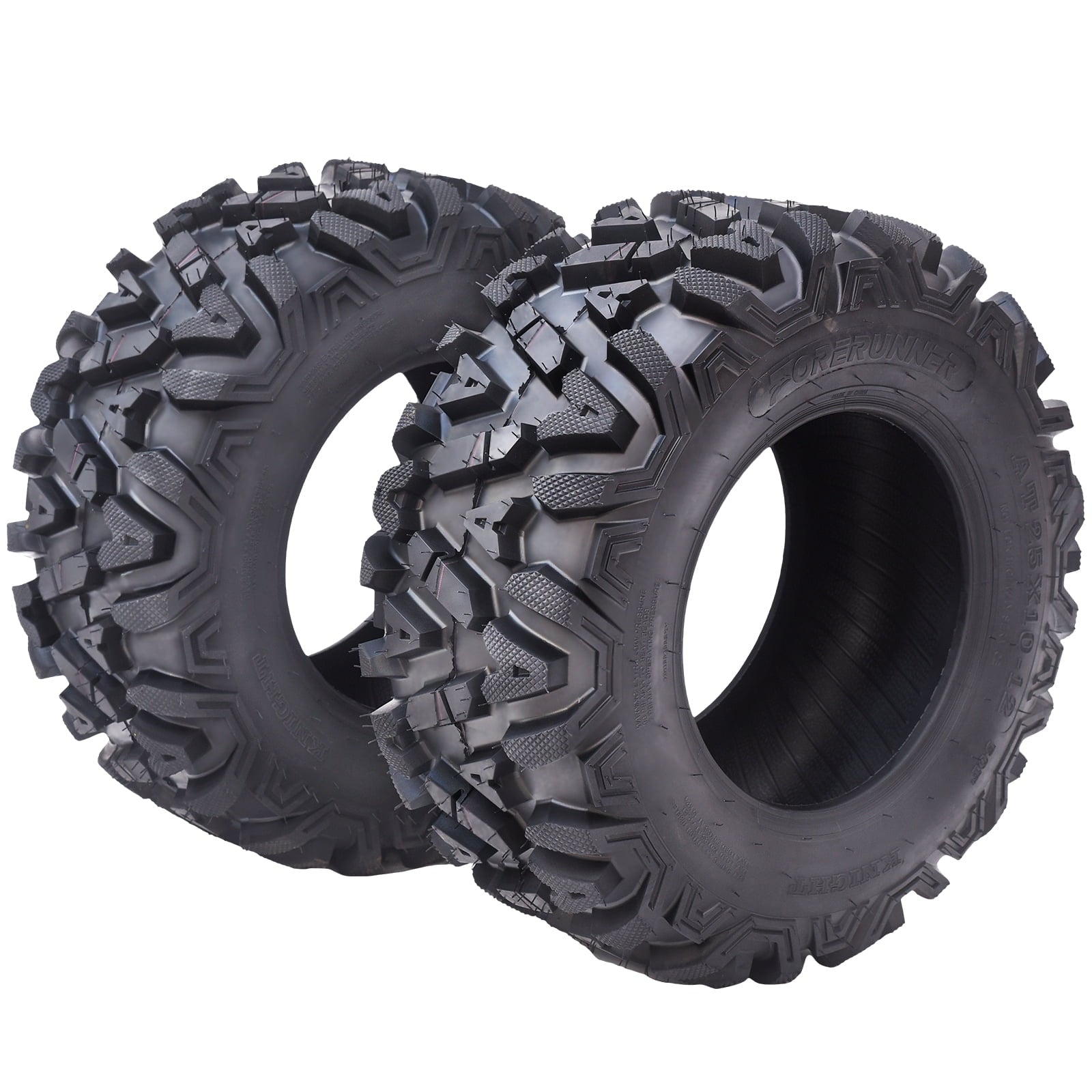 AOILE 25x10-12 ATV Tires ATV/UTV Trail Sand Off-Road Tires 25x10-12, All Terrain 16mm Tread Depth 25x10x12, 6 PR, Tubeless 2PCS