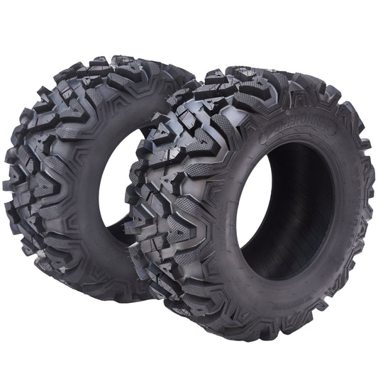 AOILE 25x10-12 ATV Tires ATV/UTV Trail Sand Off-Road Tires 25x10-12, All Terrain 16mm Tread Depth 25x10x12, 6 PR, Tubeless 2PCS