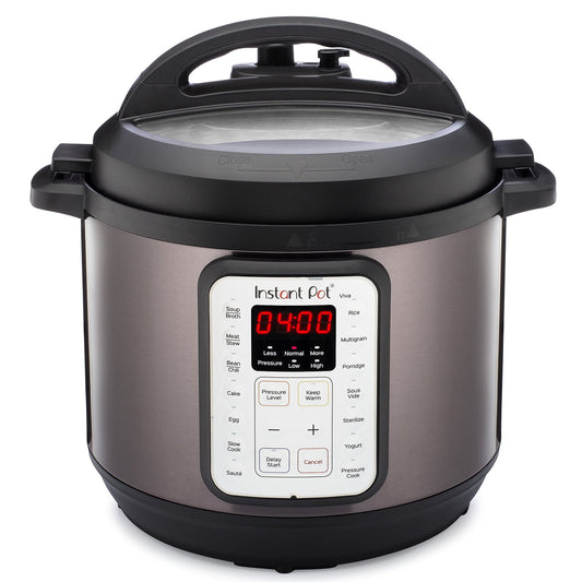 Restored Instant Pot, 8-Quart Viva Pressure Cooker, 9-in-1 Slow Cooker, Yogurt Maker, Food Steamer, Rice Maker, Black Stainless Steel (Refurbished)