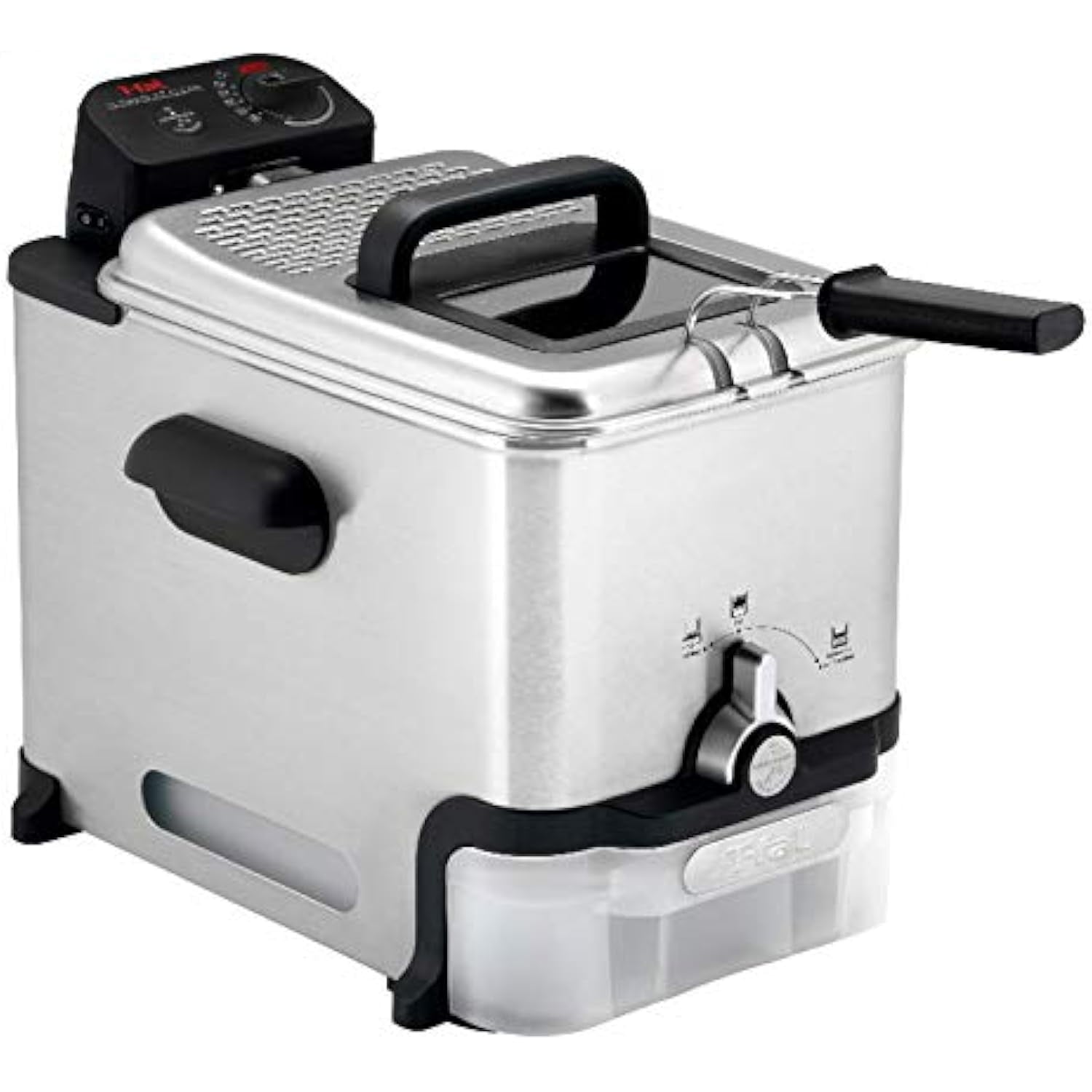 3.5L Stainless Steel Deep Fryer with Basket, 1700W, Oil Filtration, Temp Control, Digital Timer, Dishwasher Safe Parts