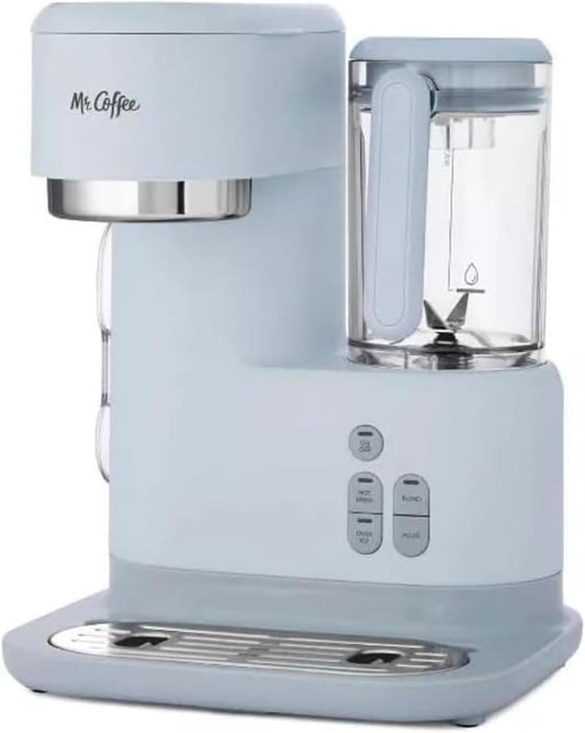 3 in 1 Single Serve Coffee Maker, Hot or Iced Espresso and Frappe Machine, Blender, and Reusable Filter for Frozen Drinks or Lattes, Gray