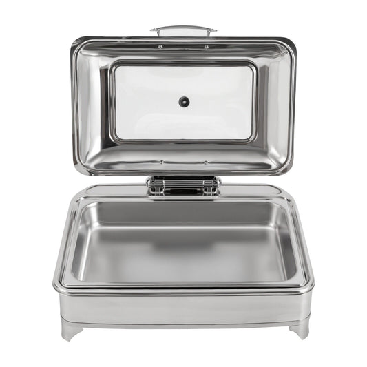 400W Commercial Electric Food Warmer 9L/ 9.5QT Silver Food Warming Equipment Wedding,45-80?/ 113-176?,22.83*17.32*8.66in
