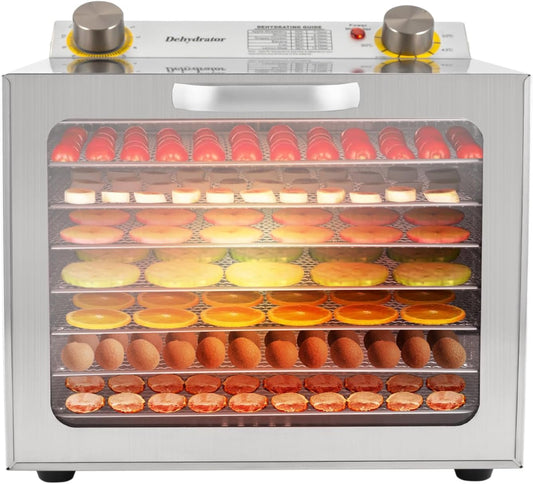 400W Food Dehydrator 6 Stainless Steel Trays Freeze Dryer Machine Dehydrators Food dehydrators best sellers?Food Dehydrator to use for Jerky (8 Trays)