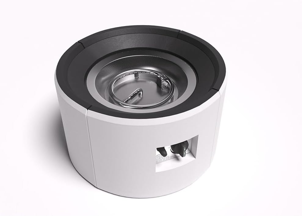 Outdoor Propane Fire Pit Table 20 Inch Round, Gas Patio Heater with Lava Rocks, CSA Certified,Glass Dead & Windshield Concrete Fire Bowl for Garden, Deck, Party