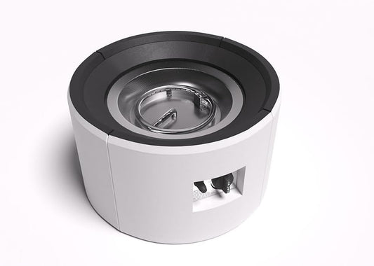 Outdoor Propane Fire Pit Table 20 Inch Round, Gas Patio Heater with Lava Rocks, CSA Certified,Glass Dead & Windshield Concrete Fire Bowl for Garden, Deck, Party