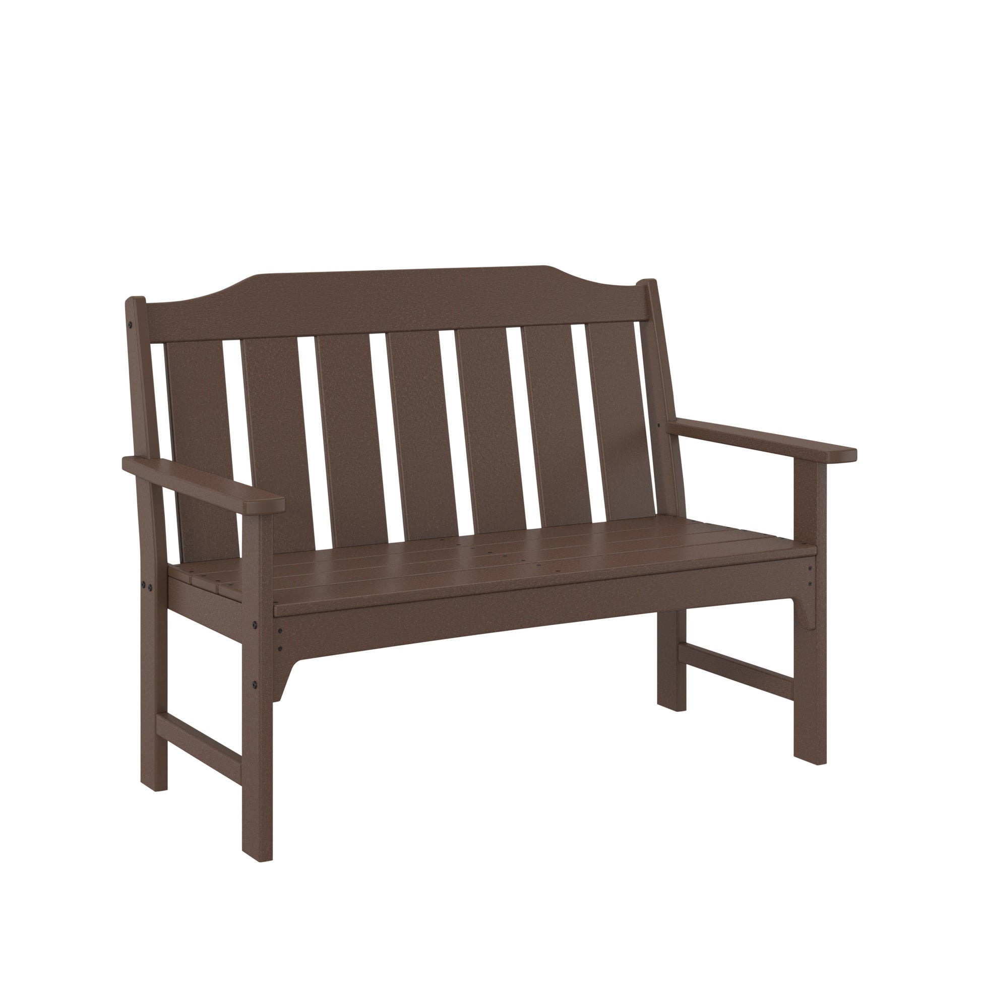 allen + roth by POLYWOOD Oakport 48.37-in W x 35.51-in H Mahogany HDPE Garden Bench