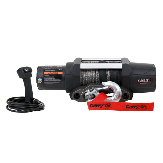Carry-On Trailer 12V 5500 lb. Electronic Winch with 50-ft Copper Electrical Leads and 3-Stage Planetary Gear System 1010