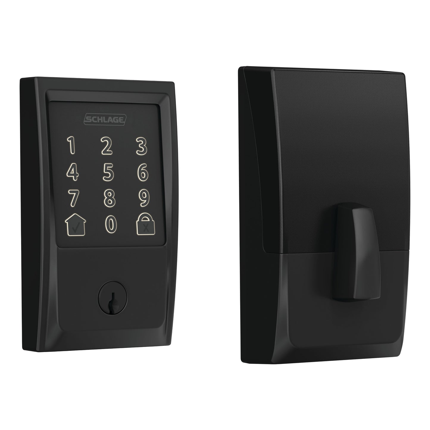 Schlage Encode Customizable Keying Century Matte Black Smart Lock Electronic Deadbolt with Wifi Bluetooth Touchscreen Keypad BE489WB CEN 622 G
