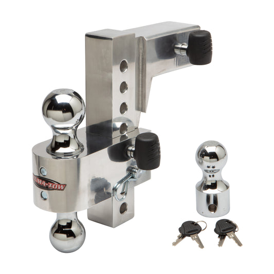 Aluma-Tow 8-in Drop 2.5-in Receiver Aluminum Adjustable Interchangeable Hitch Mount