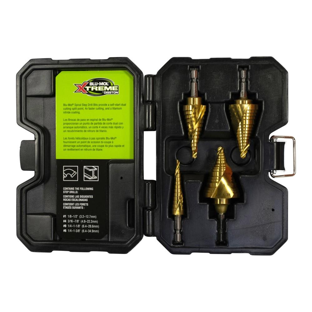 BLU-MOL Xtreme 1/4-in Step Drill Bit Set (1/4-in to 1-3/8-in) E0102786