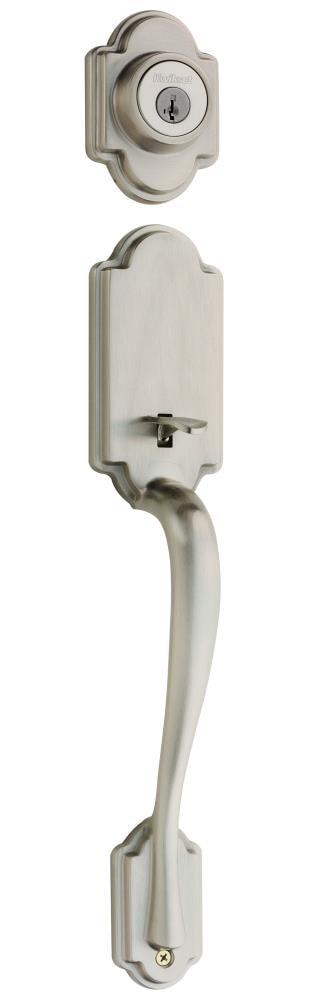 Kwikset Signature Series Satin Nickel Single-Cylinder Deadbolt Entry Door Exterior Handle Smartkey 800ANLIP-15S.STRKP