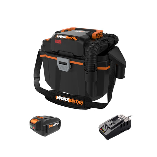 WORX Nitro 20-volt 2.1-Gallons 5-HP Cordless Wet/Dry Shop Vacuum with Accessories Included and (Battery Included) WX031L