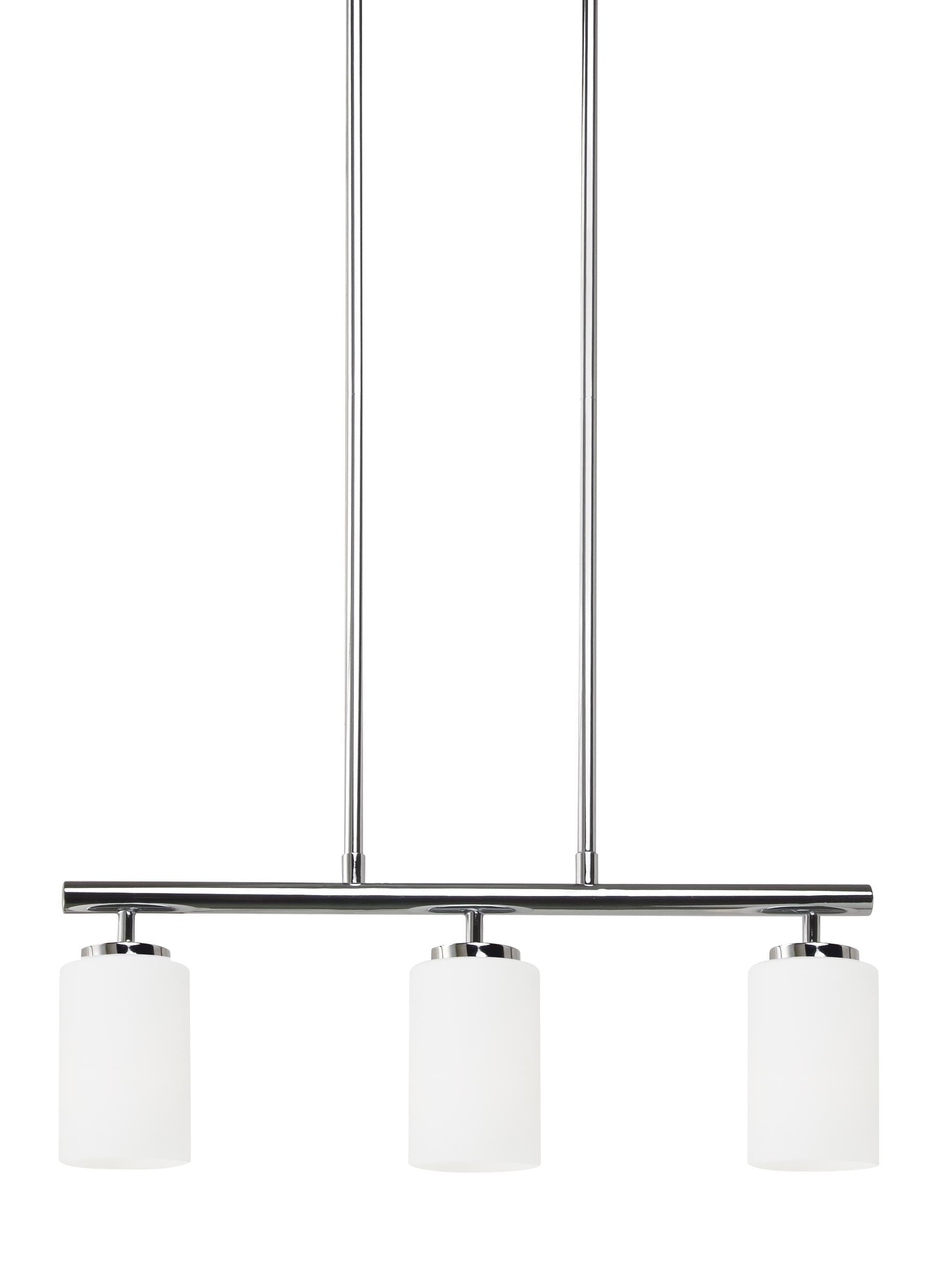 Generation Lighting Oslo 3 -Light Chrome Modern/contemporary Opal glass Cylinder Large Hanging Pendant light