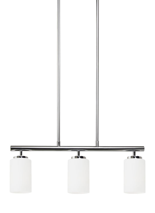 Generation Lighting Oslo 3 -Light Chrome Modern/contemporary Opal glass Cylinder Large Hanging Pendant light