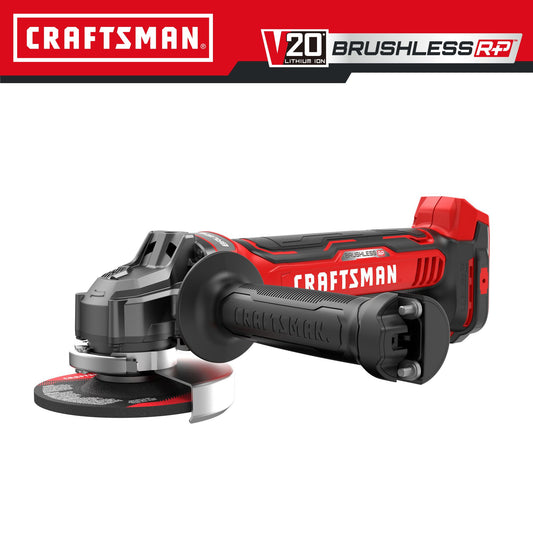 CRAFTSMAN V20 RP 4.5-in 20-volt Max Paddle Switch Brushless Cordless Angle Grinder (Tool Only) CMCG451B