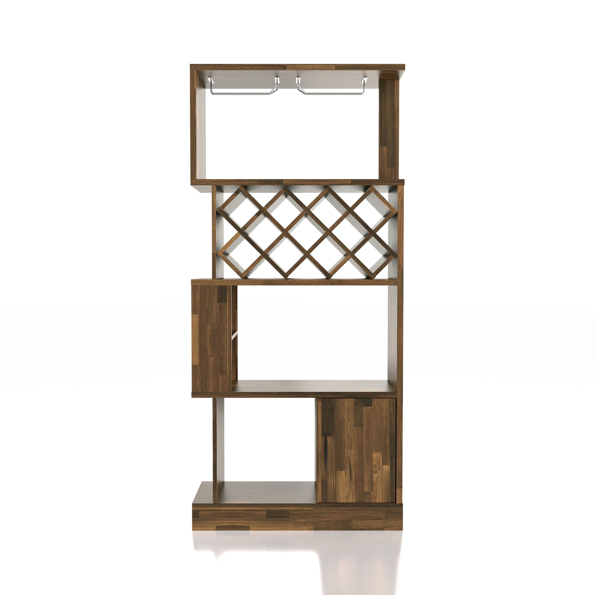 Furniture of America 11 -Bottle Light Hickory Composite Wine rack
