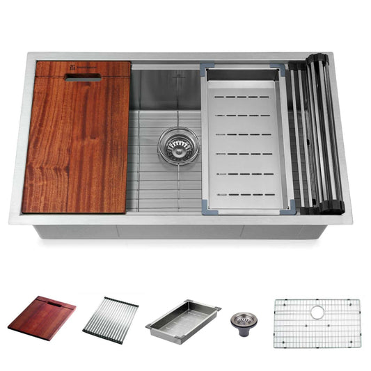 Topcraft Undermount 32-Inches x 19-Inches Stainless steel Single bowl Kitchen Sink