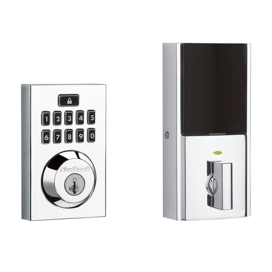 Kwikset 914 SmartCode Polished Chrome Smart Lock Electronic Deadbolt Smartkey with Keypad 99140-137