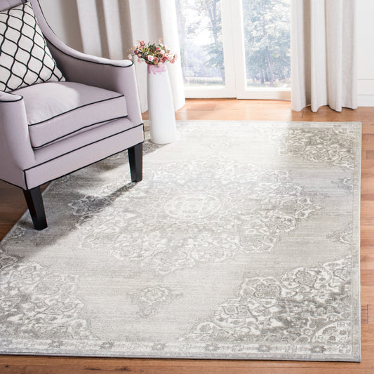 Safavieh Brentwood Coral 12 x 12 (ft) Loomed Gray/Ivory Square Indoor Distressed/Overdyed Vintage Area rug