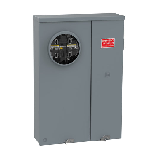 Square D Homeline 200 -Amp 8 -Spaces 16 -Circuit Outdoor Main breaker meter combo Plug-On Neutral Load Center