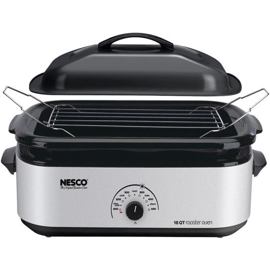 4818-47 18-Qt. Roaster, Porcelain Cookwell, Silver