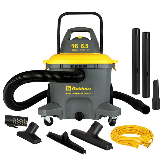 Koblenz 16-Gallons 6.5-HP Corded Wet/Dry Shop Vacuum with Accessories Included WD-16 C4H