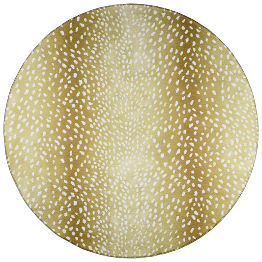 Addison Rugs Safari 8 x 8 (ft) Gilded Round Indoor/Outdoor Animal print Bohemian/Eclectic Area rug