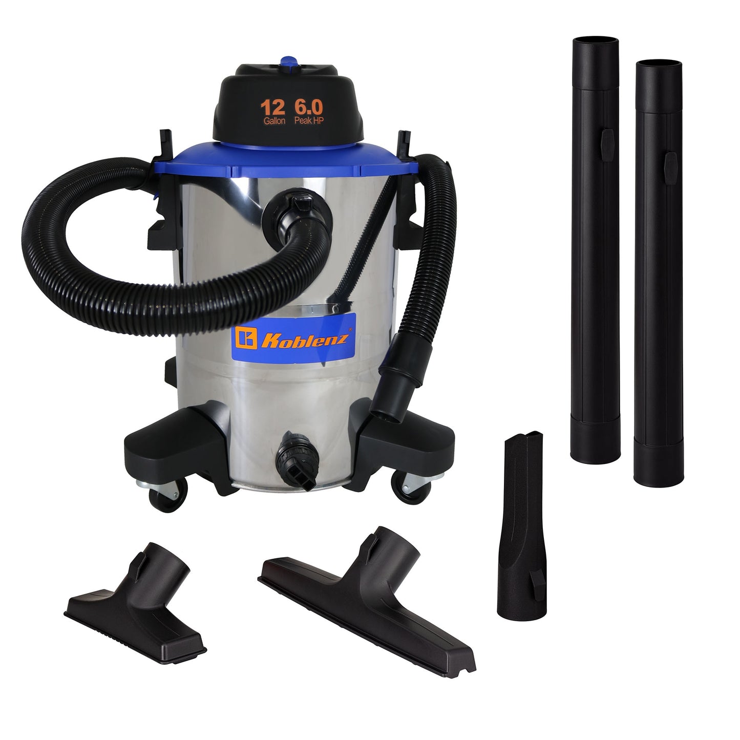 Koblenz 12-Gallons 6-HP Corded Wet/Dry Shop Vacuum with Accessories Included WD-12 L314 SS