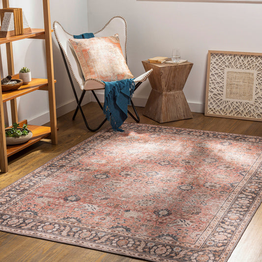 Livabliss Colin 9 x 12 (ft) Loomed Blush Rectangular Indoor Medallion Oriental Machine washable Pet Friendly Area rug