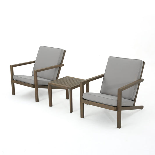 Best Selling Home Decor Leah 3 -Piece Patio Conversation Set with Gray Best Selling Home Decor Cushions