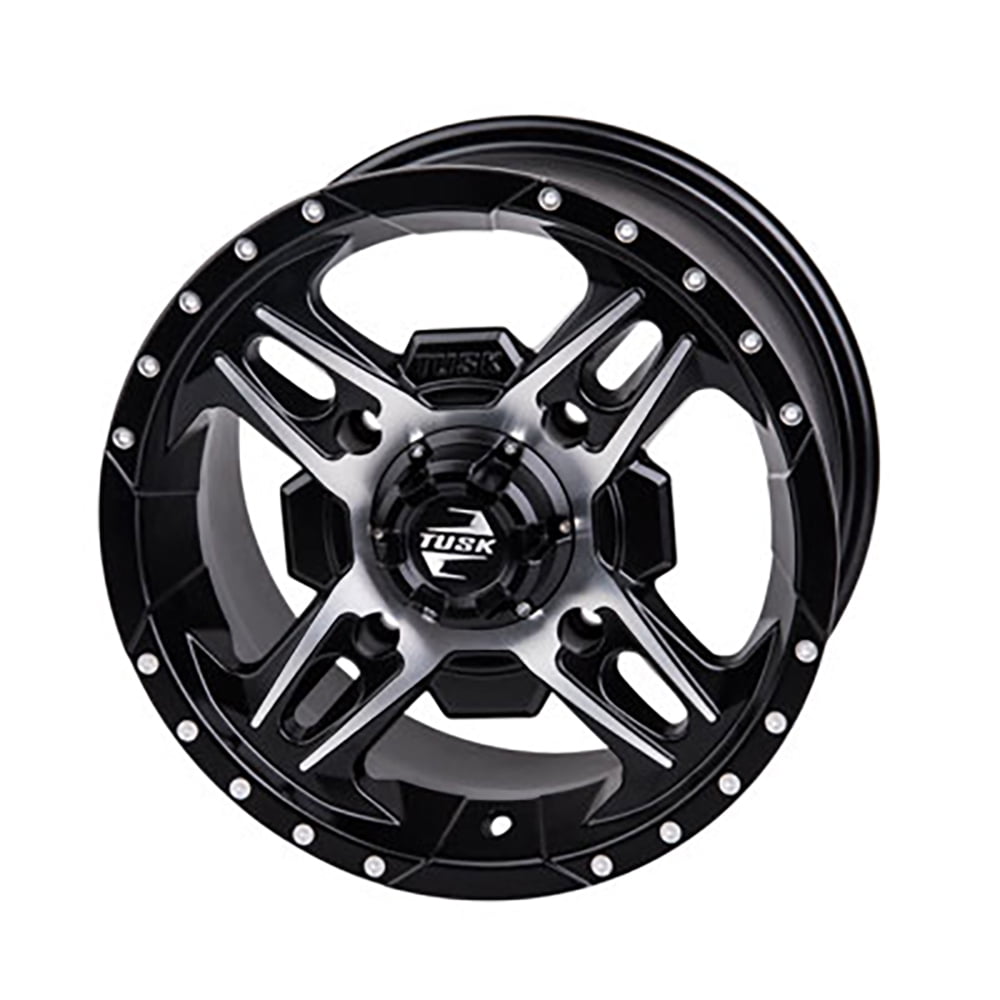 Beartooth Wheel 12x7 5.0 + 2.0 Machined/Black 4/110 Compatible With Honda Pioneer 520 2021