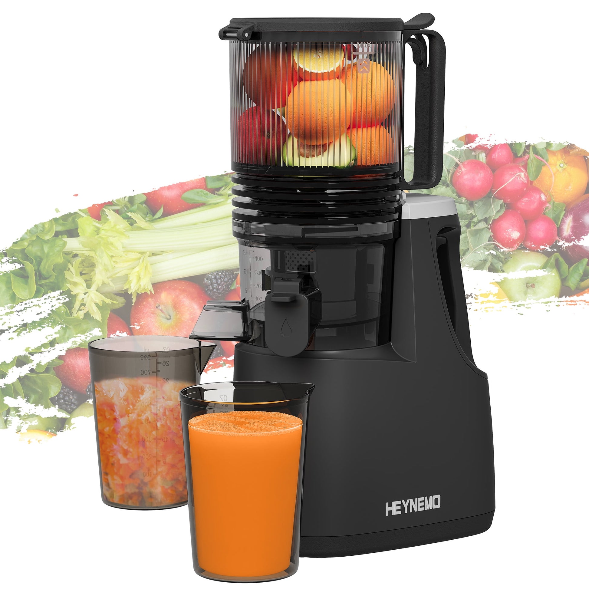 Sunvivi Cold Press Masticating Juicer Machine - 5.9" Wide Feed Chute, Dual-Layer Strainer