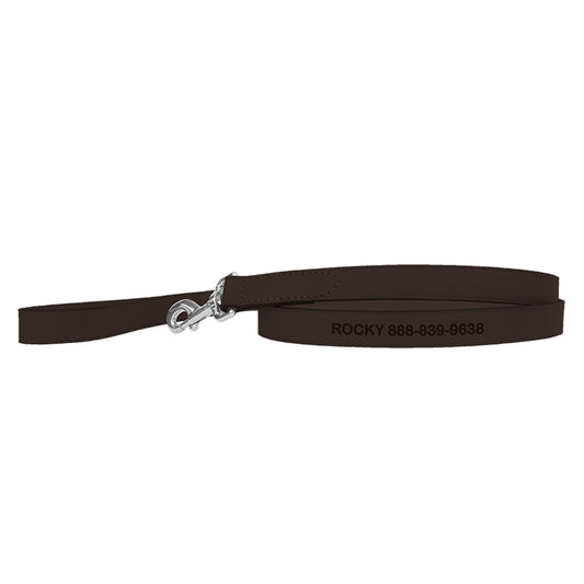 Coastal Pet Products Personalized Leather Dog Leash 6'L x 0.75"W
