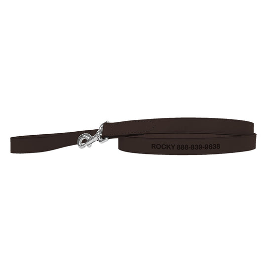 Coastal Pet Products Personalized Leather Dog Leash 6'L x 0.375"W