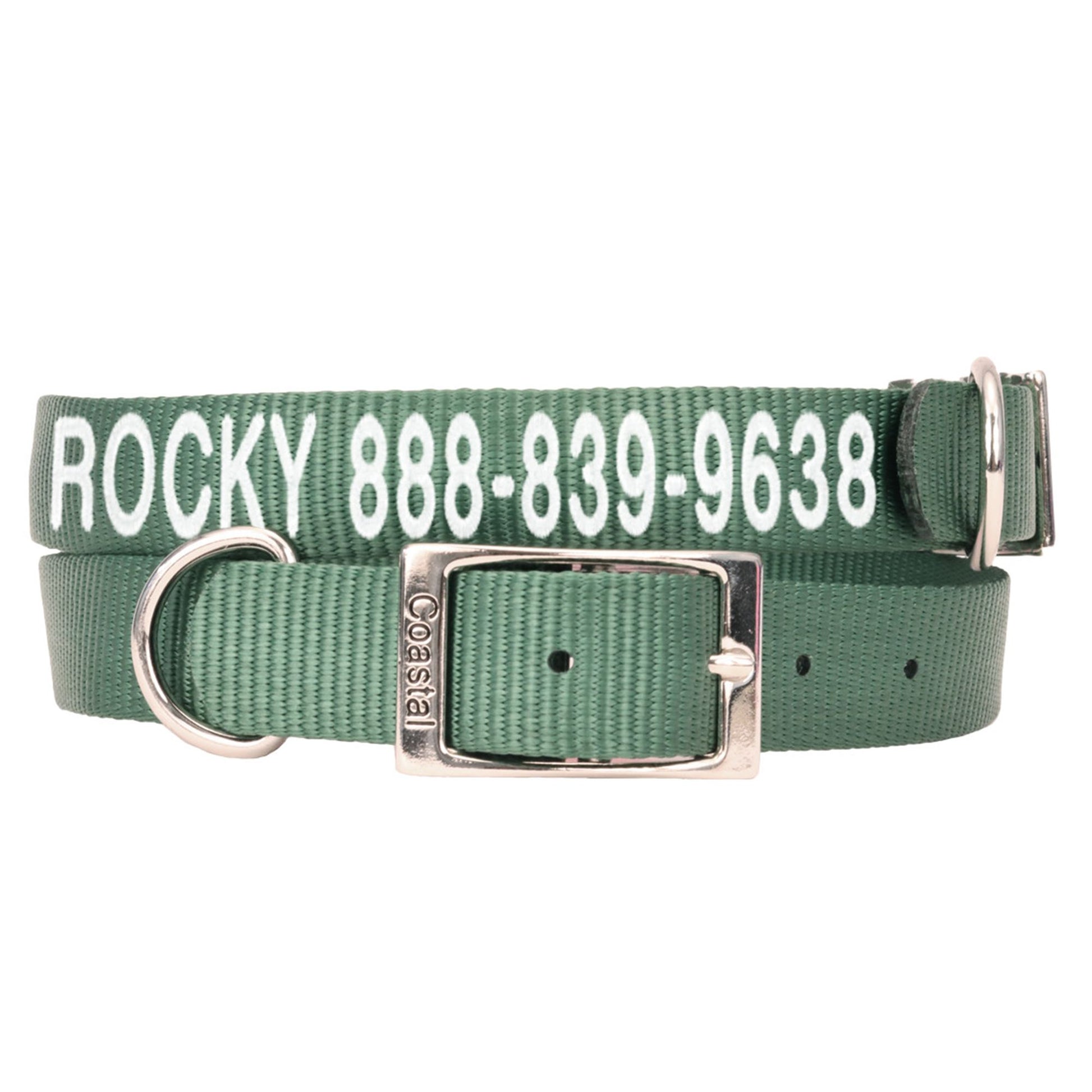 Coastal Pet Products Personalized Dog Collar 10"L x 0.375"W