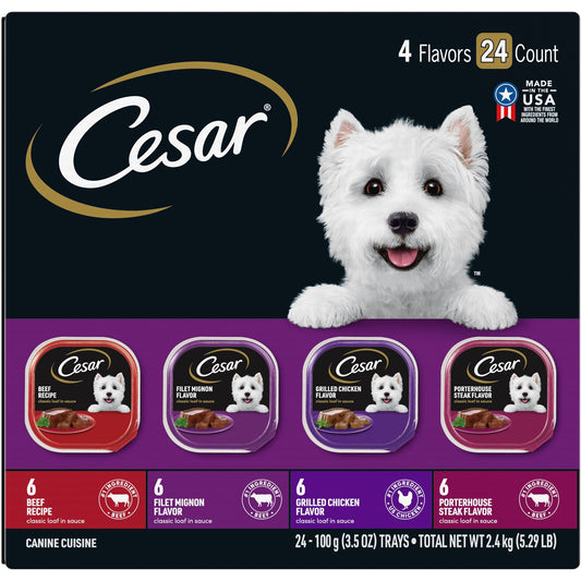 Cesar® Classics Adult Wet Dog Food - Loaf, 24 Count, Variety Pack