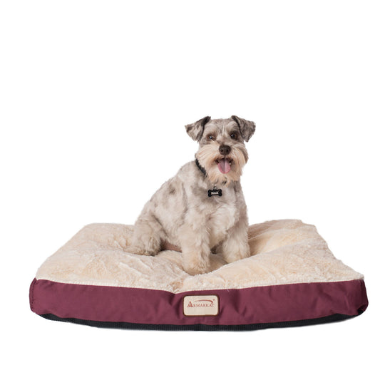Armarkat Burgundy & Ivory Mat Dog Bed 49"L x 35"W x 8"H