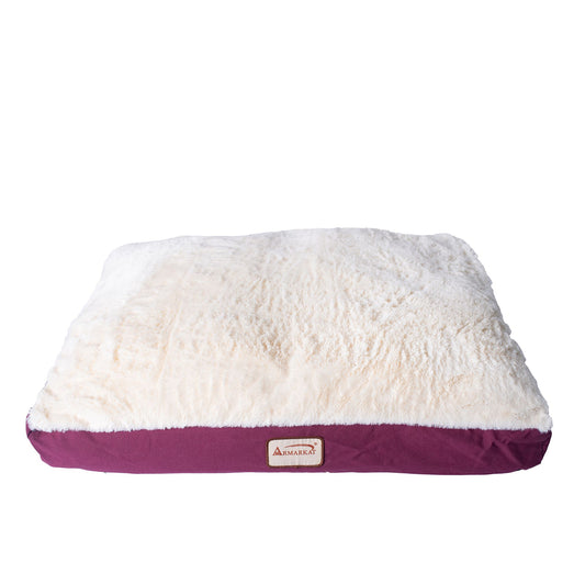 Armarkat Burgundy & Ivory Mat Dog Bed 28"L x 22"W x 5"H