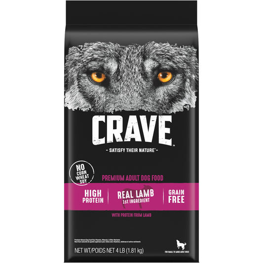 CRAVE&trade; High Protein Adult Dry Dog Food - Grain Free, Lamb & Venison 22 Lb