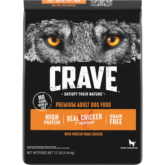 CRAVE&trade; High Protein Adult Dry Dog Food - Grain Free, Chicken 12 Lb