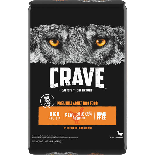 CRAVE&trade; High Protein Adult Dry Dog Food - Grain Free, Chicken 4 Lb