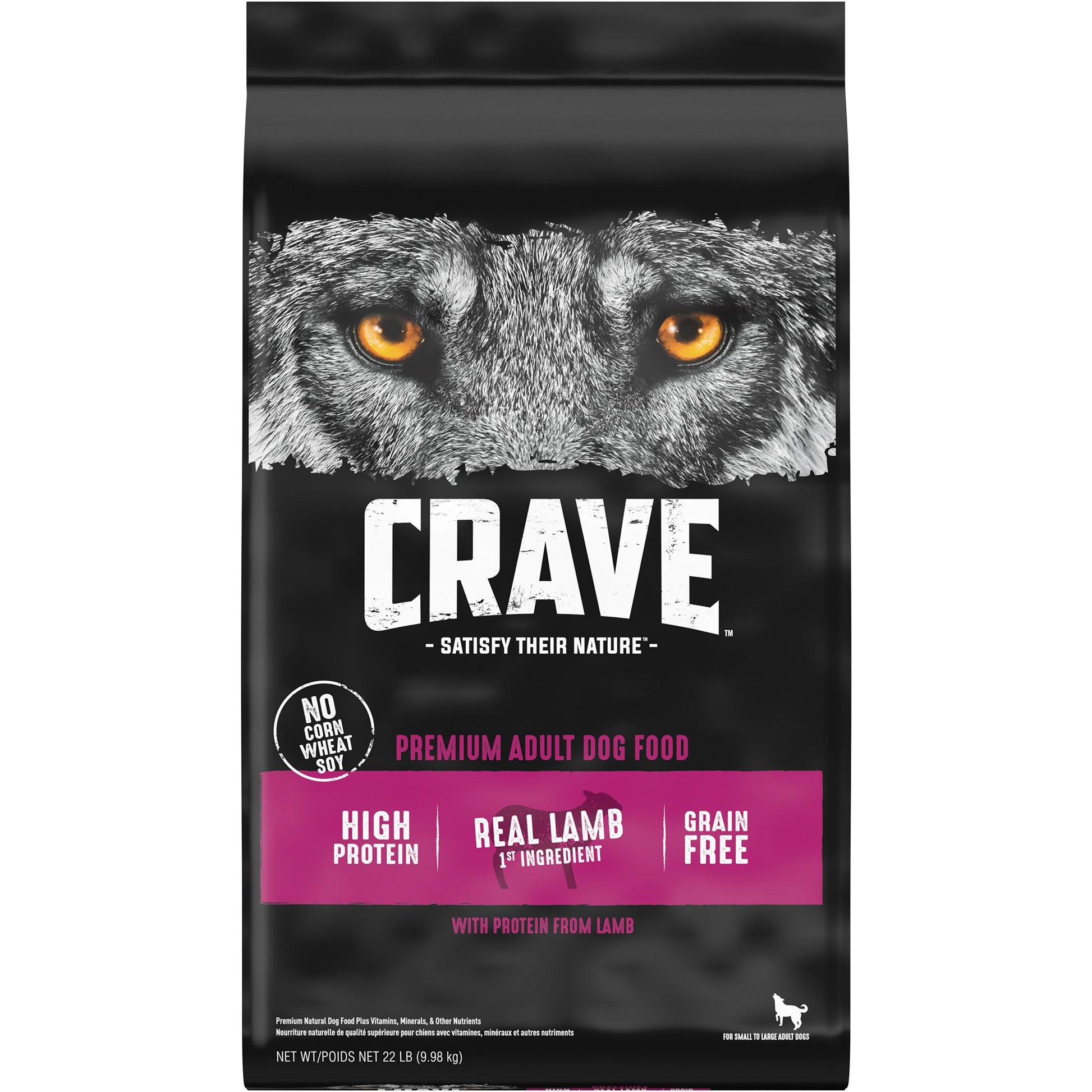 CRAVE&trade; High Protein Adult Dry Dog Food - Grain Free, Lamb & Venison 4 Lb