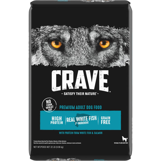 CRAVE&trade; High Protein Adult Dry Dog Food - Grain Free, Salmon & Ocean Whitefish 4 Lb