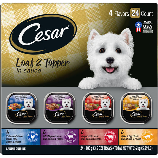 Cesar® Classics Adult Wet Dog Food - Loaf & Topper, 24 Count