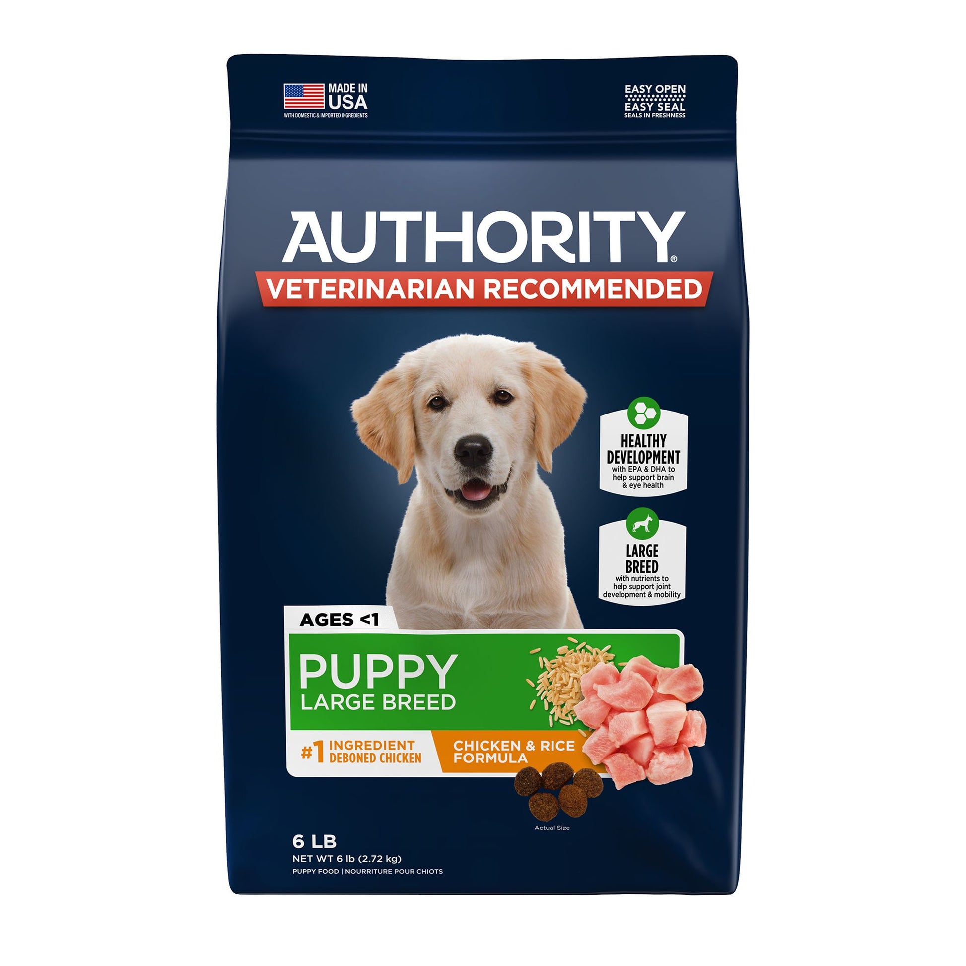 Authority® Everyday Health Large Breed Puppy Dry Dog Food - Chicken & Rice 34 Lb