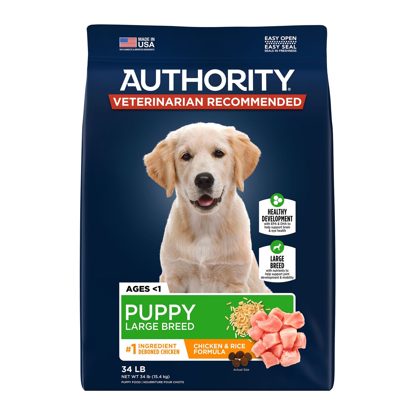 Authority® Everyday Health Large Breed Puppy Dry Dog Food - Chicken & Rice 6 Lb
