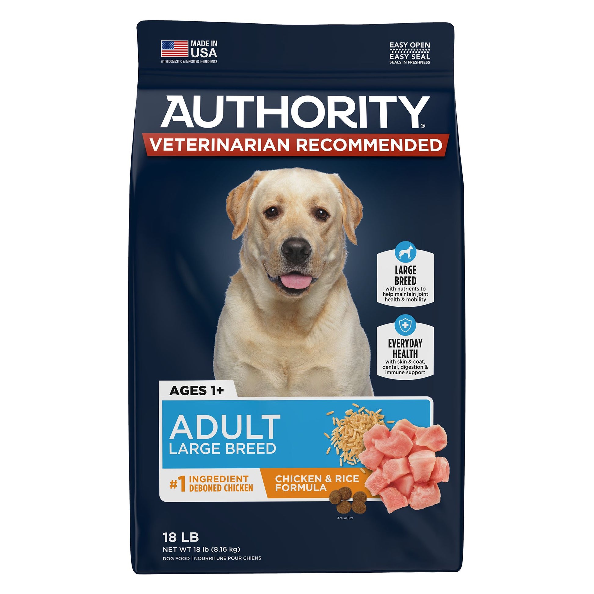 Authority® Everyday Health Large Breed Adult Dry Dog Food - Chicken & Rice 45 Lb
