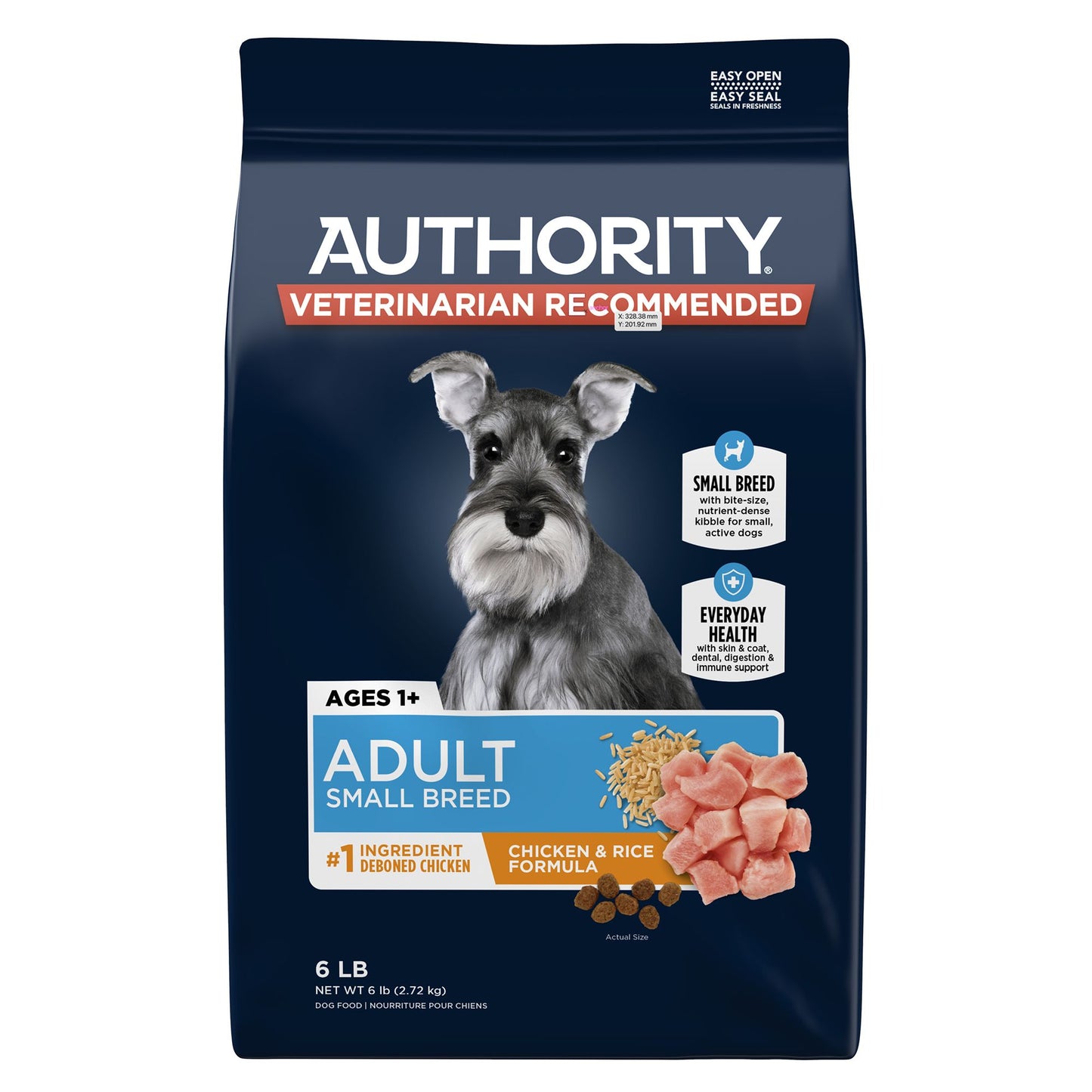 Authority® Everyday Health Small Breed Adult Dry Dog Food - Chicken & Rice 18 Lb